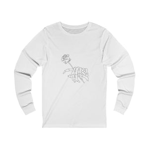 Skeleton Hand and Rose - Unisex Jersey Long Sleeve Tee