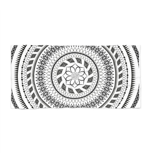 Mandala Black and White - Beach Towel