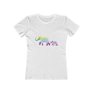 Mama and Baby Elephant - Women's The Boyfriend Tee