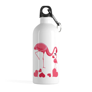 Flamingo Mama and Baby - Stainless Steel Water Bottle