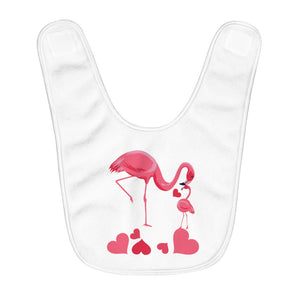 Flamingo Mama and Baby Fleece Baby Bib